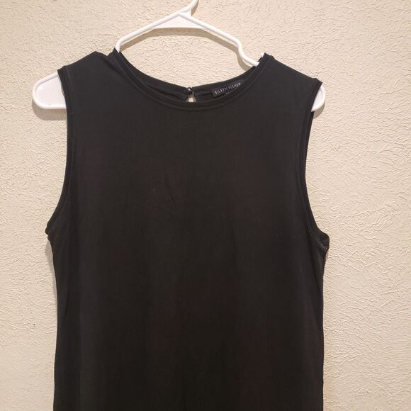 Eileen Fisher Petrol Blue Tencel Viscose Washable Sleeveless Swing Dress Med - Picture 3 of 7